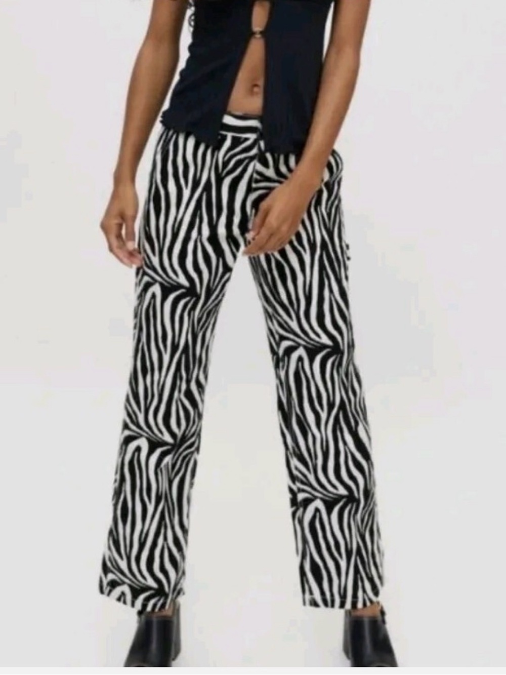 Y2K BDG Urban Outfitter Painters Pants Zebra Utility Pockets Cargo Capris